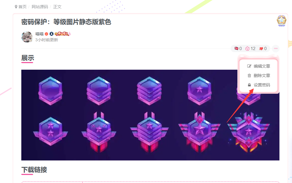 WordPress 前端文章设置密码，子比全部教程-wordpress教程论坛-wordpress-呆萌糖果屋